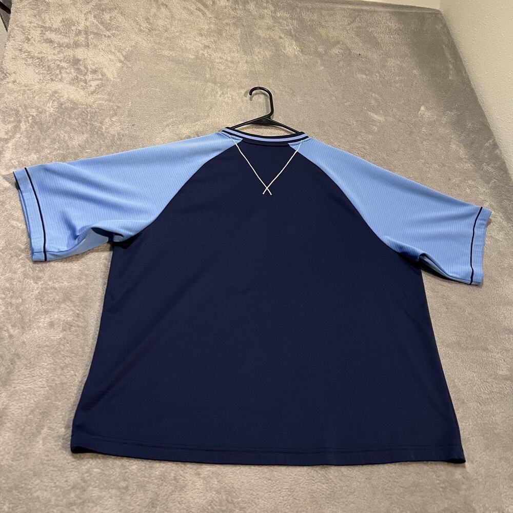 Tampa Bay Rays Shirt Mens XL Blue MLB Baseball Majestic V-Neck Raglan - Picture 8 of 9